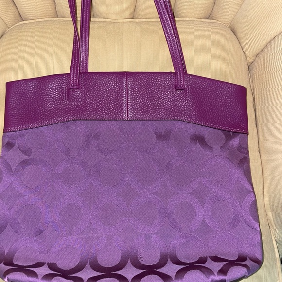 Coach Bags Coach Purple Signature Tote Poshmark